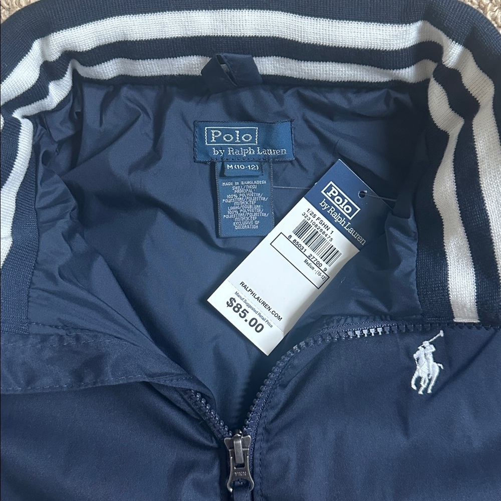 NWT Polo Ralph Lauren Boys Navy Lightweight Hooded Jacket Size 10 (10–12) - Picture 2 of 7